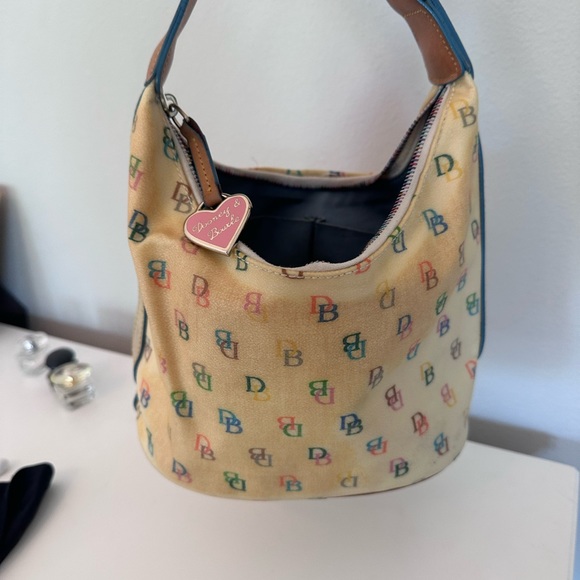Dooney & Bourke Handbags - Dooney & Bourke Rare signature DB logo Vintage yellow Rainbow Bag & Coin Purse